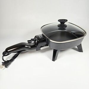 Elite Gourmet EFS-400 Personal Electric Skillet 7 Inch Non-Stick Black 600W